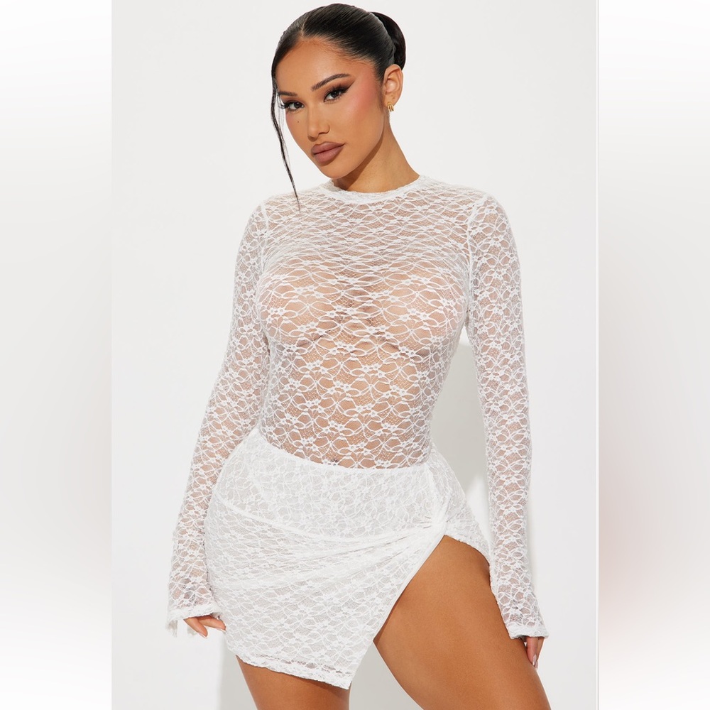 Dreamy Romance Lace Skirt Set White